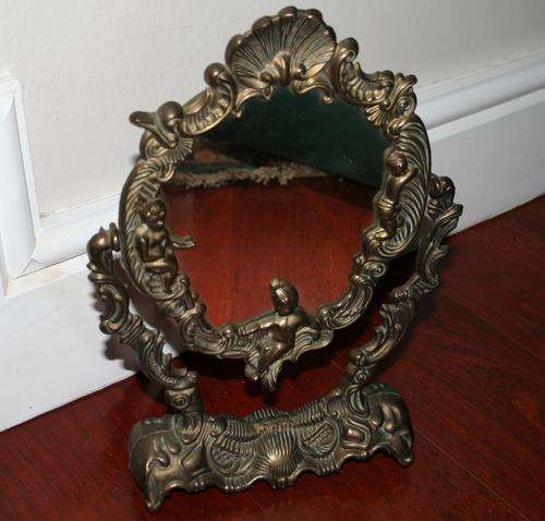 Vintage Angel Cherub Swivel Vanity Mirror.