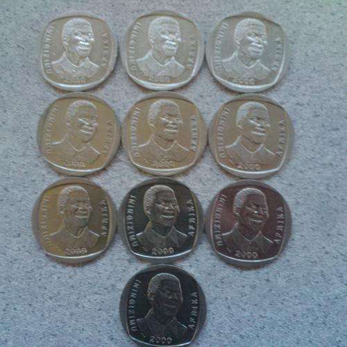 R5 Mandela smiley coins bid per coin