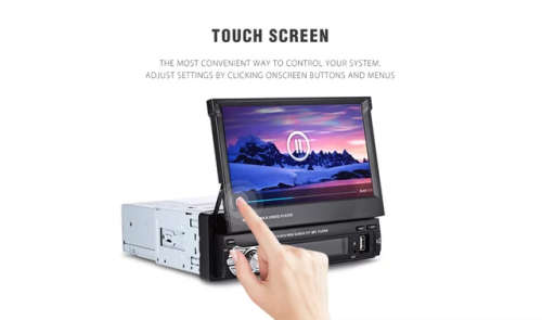 7 Inch 1 DIN Car Stereo Radio Auto MP5 MP4 MP3 DVD Player Retractable bluetooth Touch Screen USB AUX