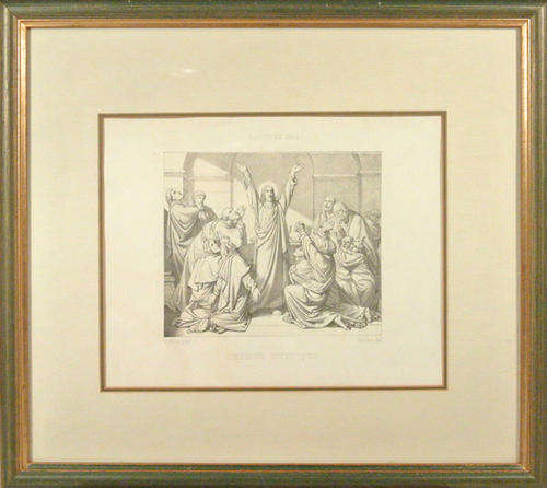 Crazy R1 start - Original 1854 religious chine-colle by Belgian artist Antoine Voncken