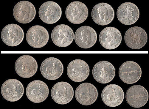 11 x 5 Shillings coins.   Condition as per scan.