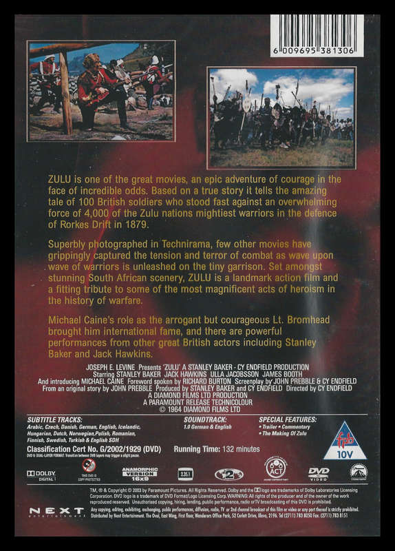Zulu (Michael Caine).  NEW and sealed.   Immediate shipping!