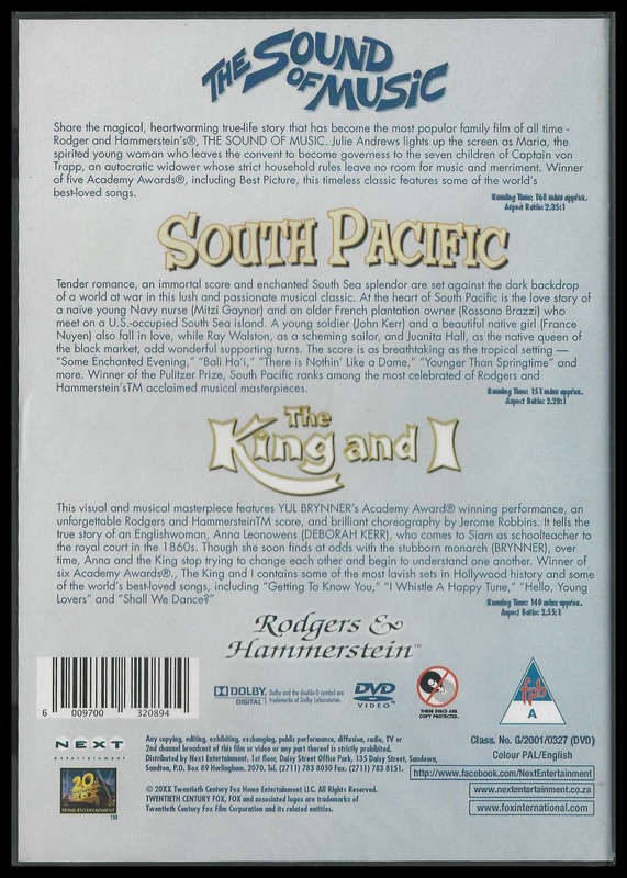 Sound of Music / South Pacific / The King and I. 3 Movie collection.  Brand new. Immediate shipping!