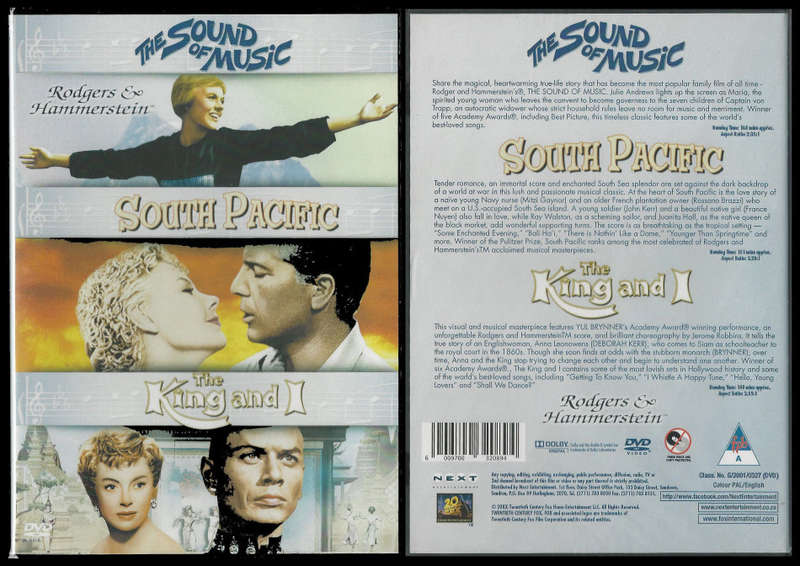 Sound of Music / South Pacific / The King and I. 3 Movie collection.  Brand new. Immediate shipping!
