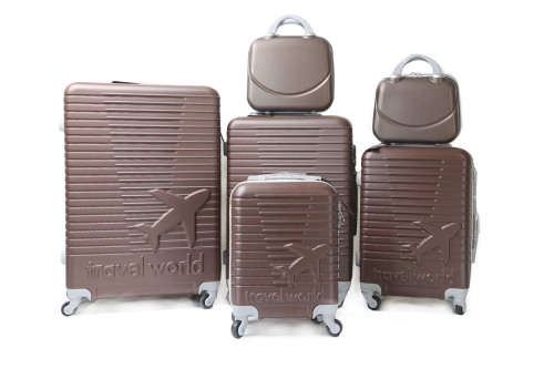 On Special Set of 4/6 Lightweight ABS Material Travel World Travel Luggage Suitcases
