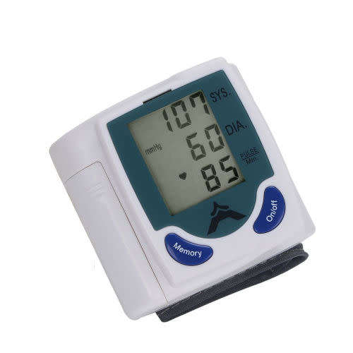 Digital LCD Wrist Blood Pressure Monitor Heart Beat Rate Pulse Meter Measure