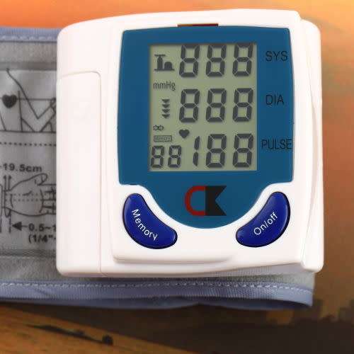 Digital LCD Wrist Blood Pressure Monitor Heart Beat Rate Pulse Meter Measure