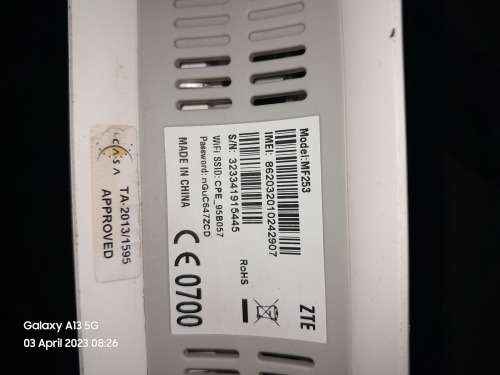 ZTE MF253 & MZ403D 4G ROUTERS