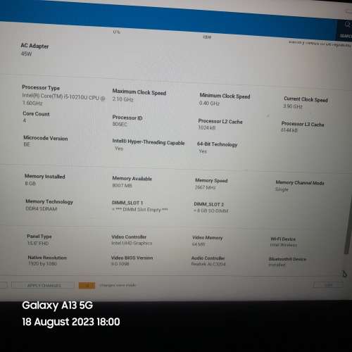 DELL LATITUDE 3510 i5 10TH GEN (LIKE NEW 9,5 OUT OF 10 CONDITION)