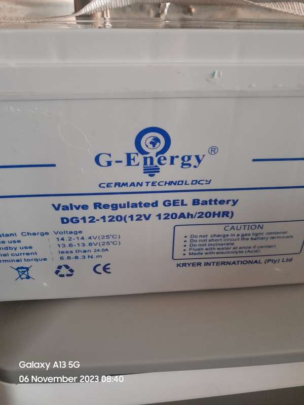 120AH 12V DEEP CYCLE GEL BATTERY  G-ENERGY GERMANY  TECHNOLOGY
