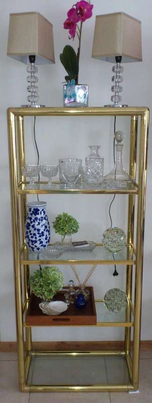 Brass and glass shelf