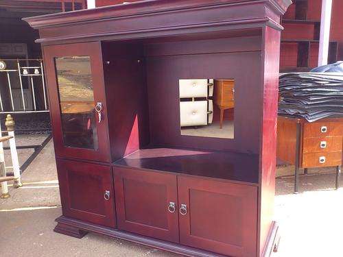TV Cabinet dark wood stain