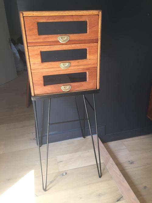 Vintage drawers on retro inspired hairpin legs