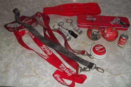 JOB LOT COLLECTIBLE COCA-COLA ITEMS. X-MAS TREE DECORATIONS, YO-YO ETC