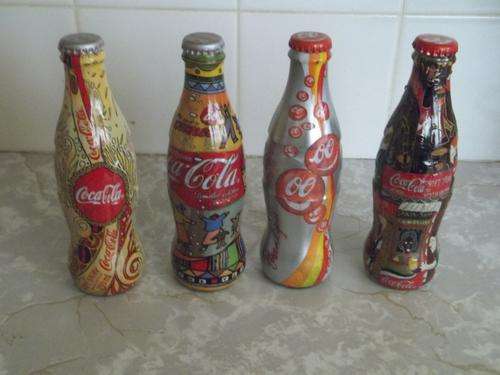 COLLECTIBLE COCA - COLA  BOTTLES LIMITED EDITION, 3 ARE FULL BOTTLES