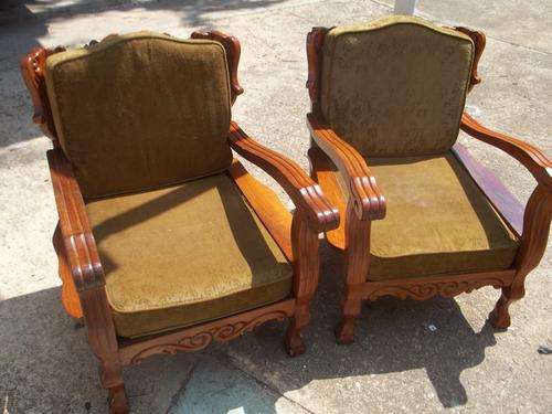 2 X VINTAGE IMBUIA BALL & CLAW  LOUNGE CHAIRS