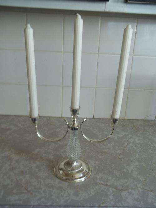 STUNNING LARGE SILVER PLATED  CANDLESTICK
