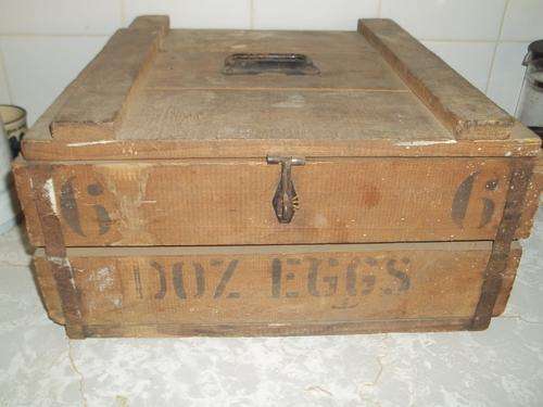 OLD WOODEN EGG BOX