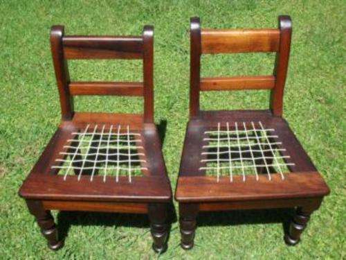 2X KIDDIES STINKWOOD RIEMPIES CHAIRS
