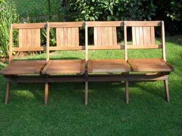 VINTAGE FOLD-UP WOODEN BENCH