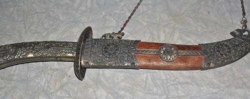 LOVELY OLD BRASS KNIFE IN SHEATH