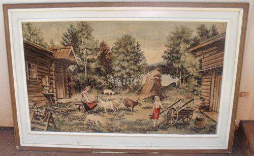 OLD CARPET IN A FRAME