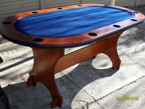 WOODEN 10 SEATER POKER/CARD TABLE