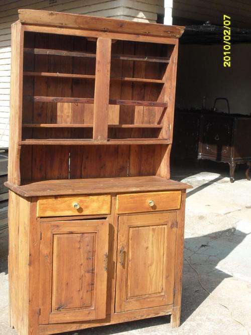 ANTIQUE OREGON KITCHEN CUPBOARD WITH LOTS OF CHARATER