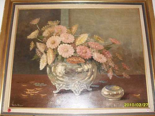 LARGE OIL ON BOARD PAINTING BY VICTOR VISSER IN FRAME