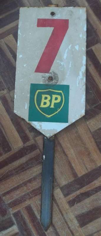 VINTAGE BP ADVERTISING SIGN MAYBE FROM BOWLING OR GOLF COURSE