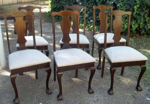 6 X VINTAGE IMBUIA BALL & CLAW  DINING ROOM CHAIRS