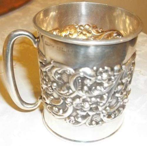 HALLMARKED SILVER CHRISTENING CUP