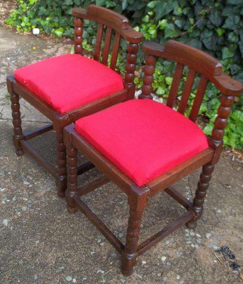 SET OF 2 BOBBIN ROUND BACK CHAIRS