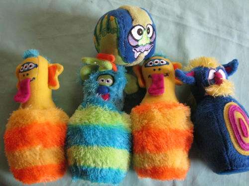 Four Plush Monster Skittles With Ball