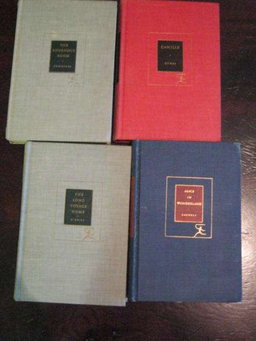 Set of 4 Modern Library Books - Camille - The enormous room - Alice in Wonderland - The long voyage