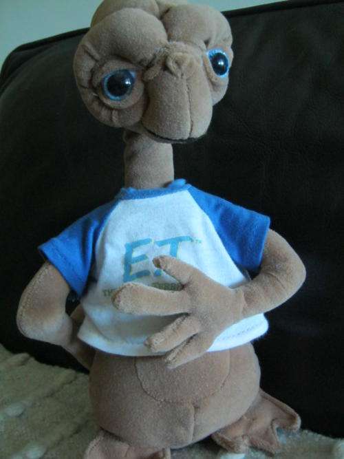 Vintage E.T. plush toy, based on the 1982 movie character.