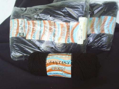 Fantasy Bulky Knitting Yarn - Black 100g