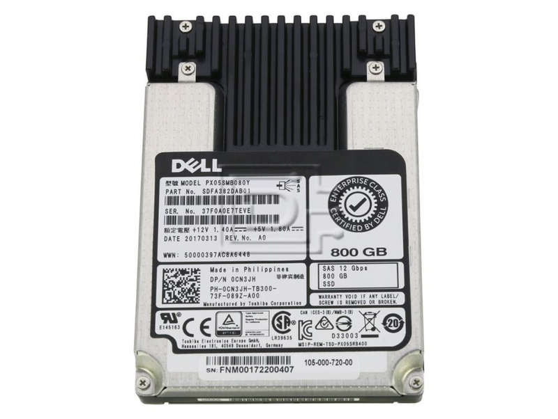 TOSHIBA PX05SMB 800GB 12Gb SAS SSD (DELL P/N CN3JH)