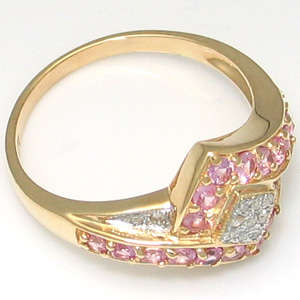 1.1CT PINK SAPPHIRE &DIAMOND 9K SOLID Y GOLD RING R11 700