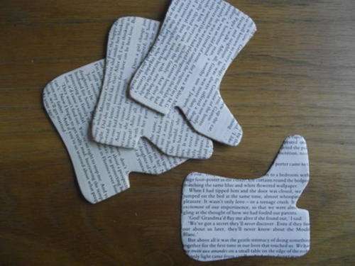 Cowboy Boot Cut Out from Retro Book Page (Pack of 10)