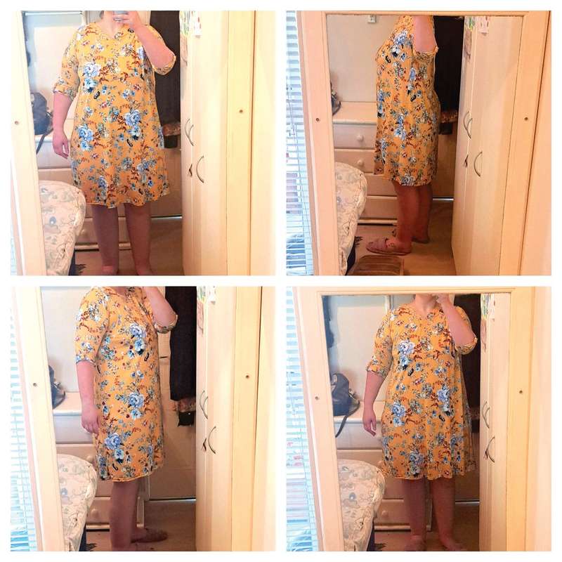 Miladys yellow floral print dress. Size: XL / 40