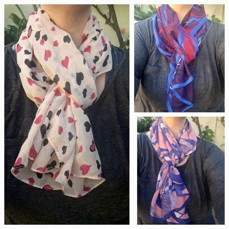 3 x 100% Rayon scarves