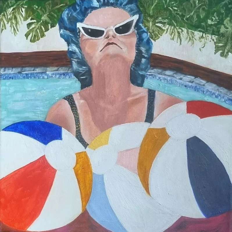 Lazy Susan in oil on canvas
