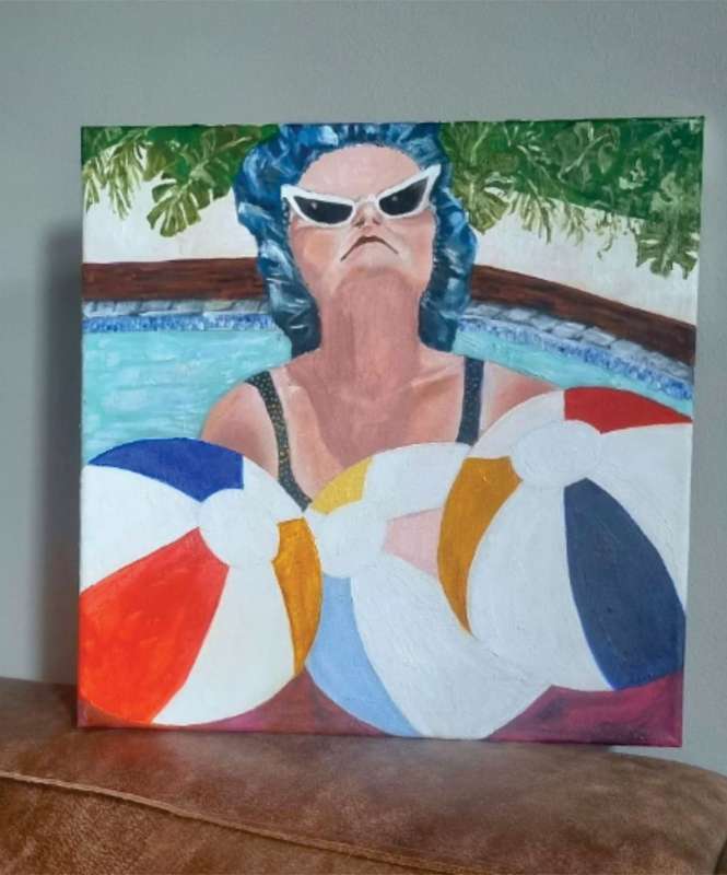 Lazy Susan in oil on canvas