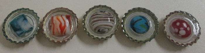 Clear Casting Resin coated beer bottle fridge magnets - Colourful bead stones