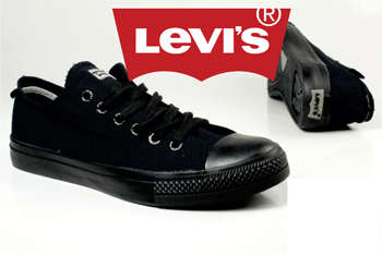 LADIES LEVI'S DUNK PITCH LO MONO CANVAS BLACK