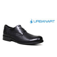 MENS URBANART PILAR 2 LEATHER BLACK SHOE