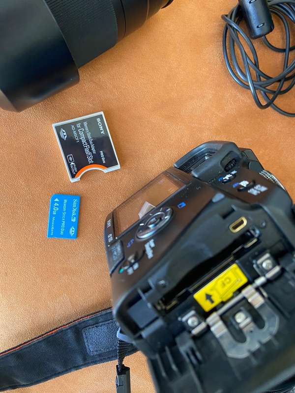 Sony Alpha A100 Digital SLR Camera, 18-70mm + 300mm Telephoto Lenses + Bags