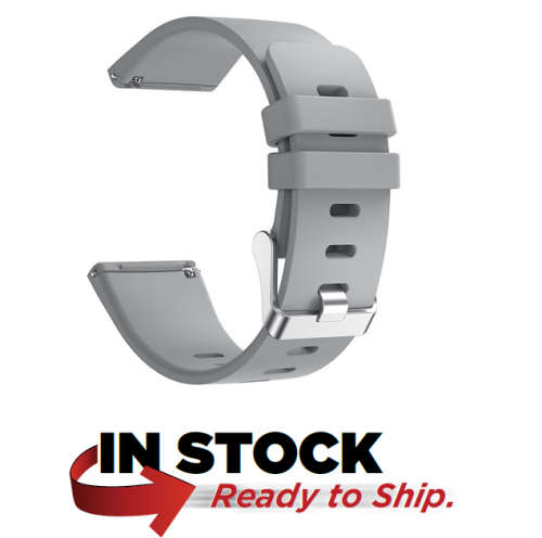 22.5mm Colorful Silicone Watchtband For Fitbit Versa (COLOR: GRAY) : Perfect Timing