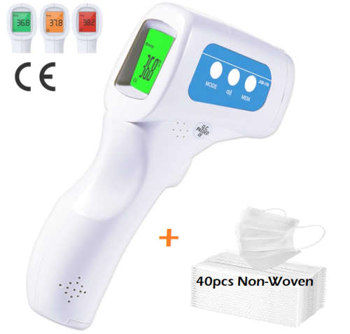 Mega Back to Work Bundle - Infrared Thermometer Non Contact + 40 Masks